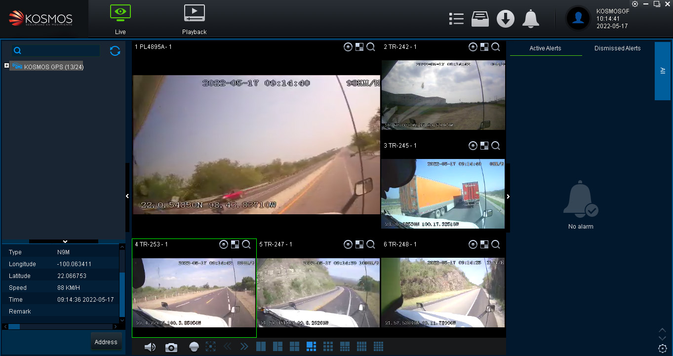 vision1 Plataforma de videovigilancia para flotas Kosmos GPS.